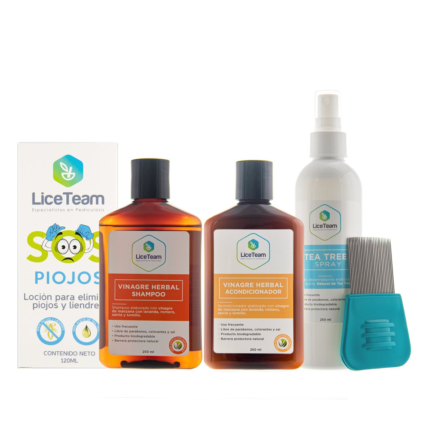 Pack Loción de Tratamiento y Prevención para piojos SOS Vinagre Herbal.