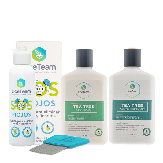 Pack Loción Tratamiento piojos SOS y Mantención Total Tea Tree